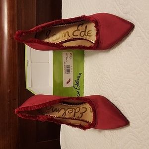 Sam Edelman "Halan" Cranberry Satin Heels (10)